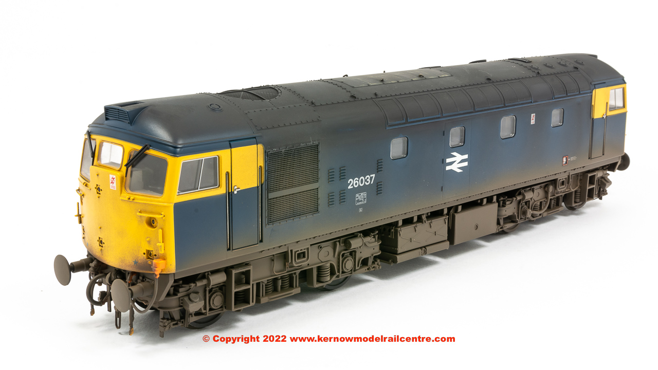 2679 Heljan Class 26 Diesel Locomotive number 26 027 in BR Blue livery with weathered finish